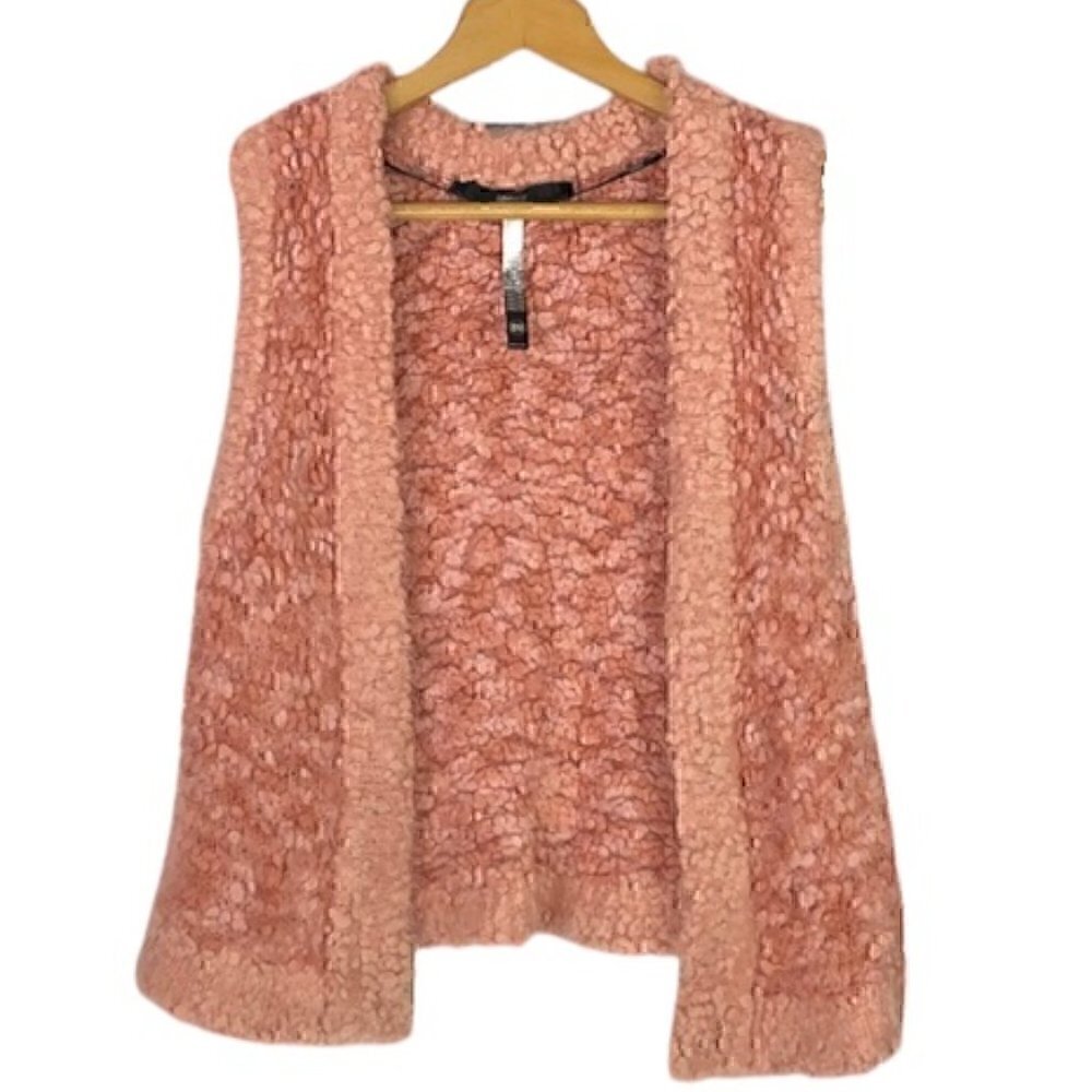 Kensie - Soft Fuzzy Salmon Color Vest - M